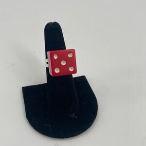 Handmade D and D red dice ring